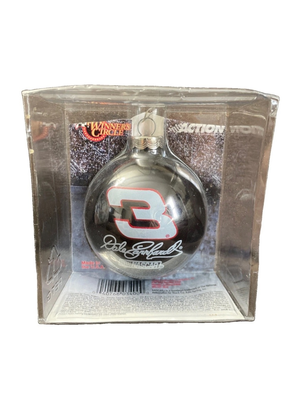 NASCAR Collectibles Winners Circle Ornament Dale Earnhardt #3 Made In USA